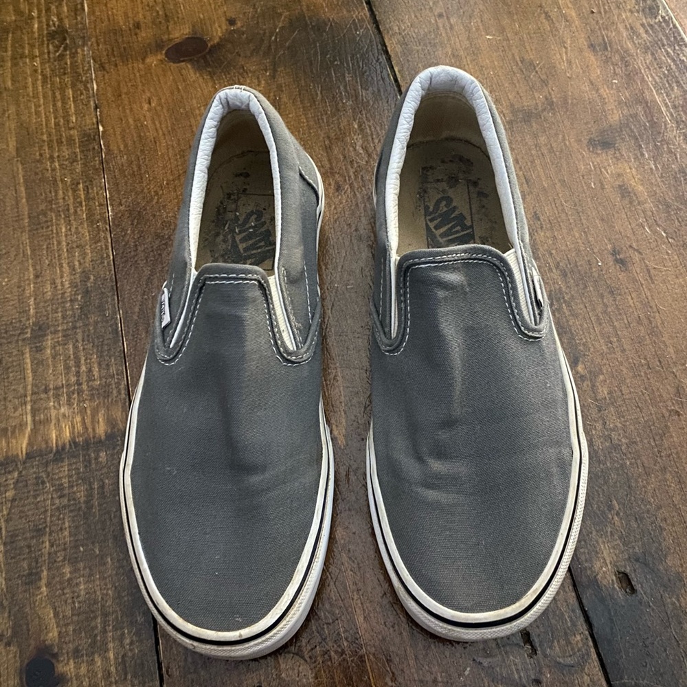 gray slip on vans
